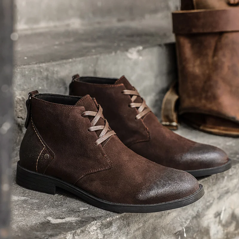 Vintage Leatherwork - New Cow Suede Ankle Boots Handmade