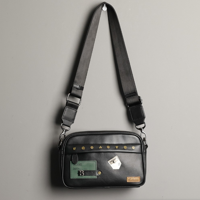 Leather Work Bag - Street Trendy Shoulder Bag for Young