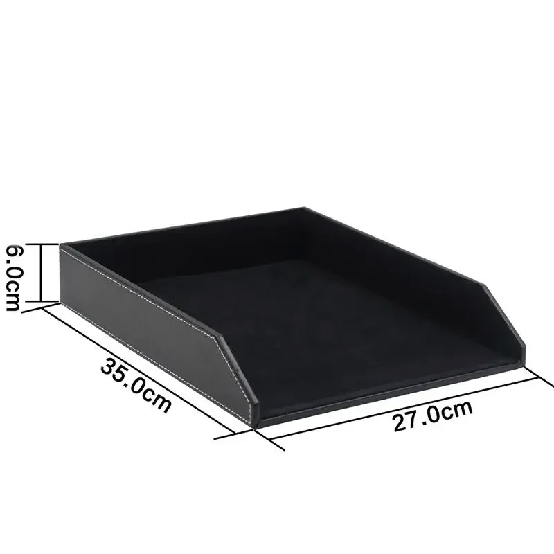 Leatherwork Table - Business Single Layer File Tray PU