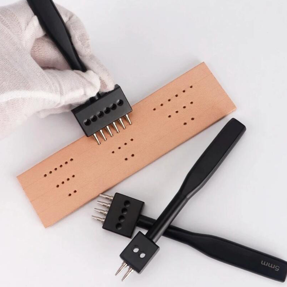 Black Prong Punch Tool Set 3pc - Leather Punch Revolving 评论和价格