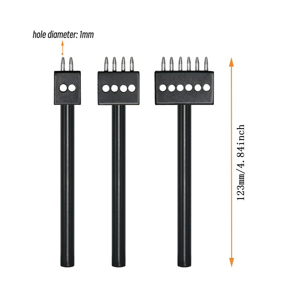 Black Prong Punch Tool Set 3pc - Leather Punch Revolving 评论和价格