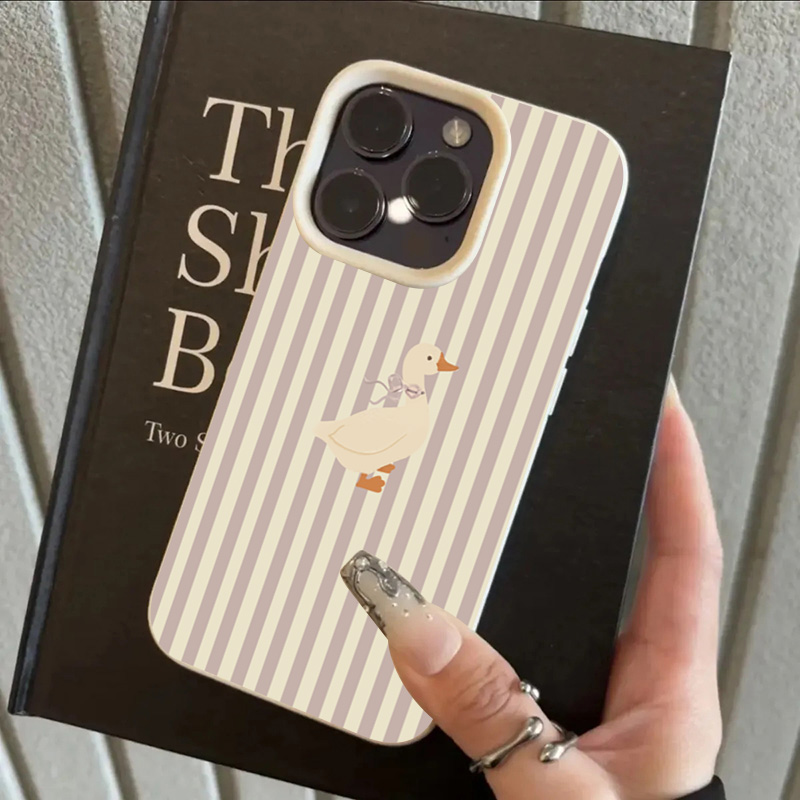 Cute Duck Pattern Phone Case F - Leather X 评论和价格