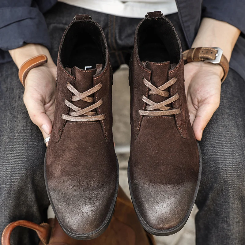 New Cow Suede Ankle Boots Hand - Vintage Leatherwork 评论和价格