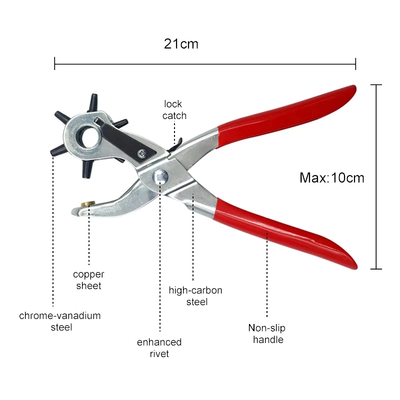 Leather Belt Hole Punch Plier  - Leather Punch Revolving 评论和价格