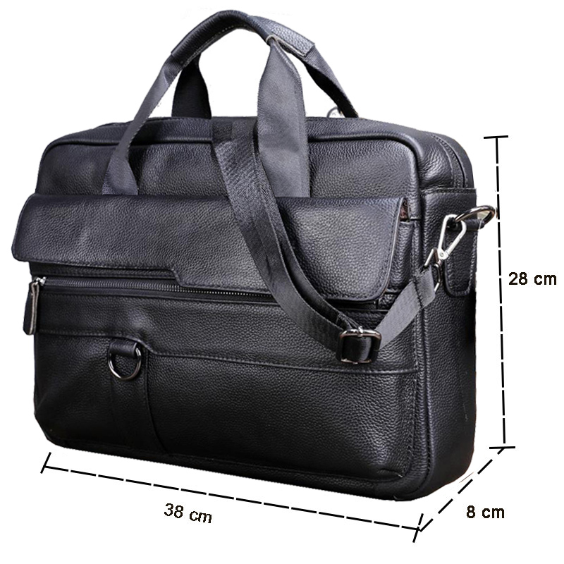 Large Men's Genuine Leather Ha - Leather Work Handbags 评论和价格
