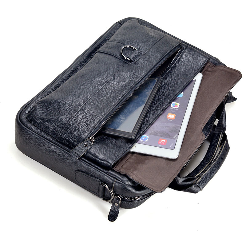 Large Men's Genuine Leather Ha - Leather Work Handbags 评论和价格