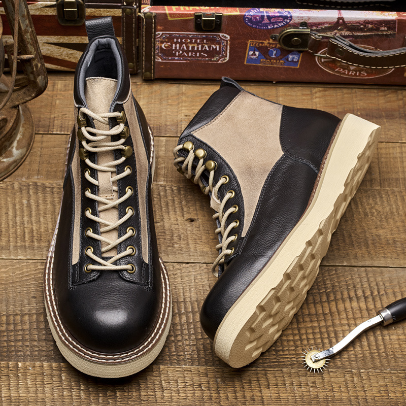 Men's Short Toe Work Boots, Am - Vintage Leatherwork 评论和价格