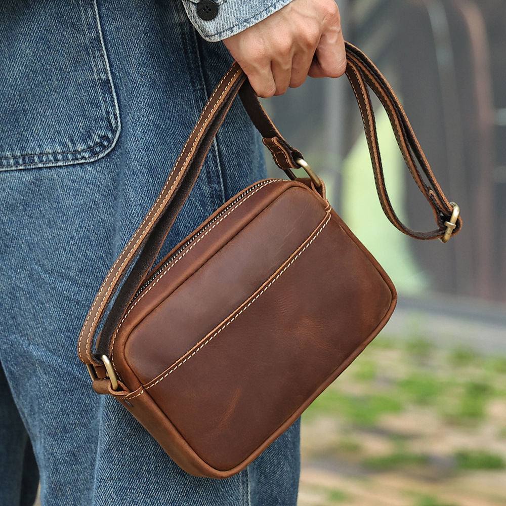 Luxury Genuine Cowhide Messeng - Vintage Leatherwork 评论和价格