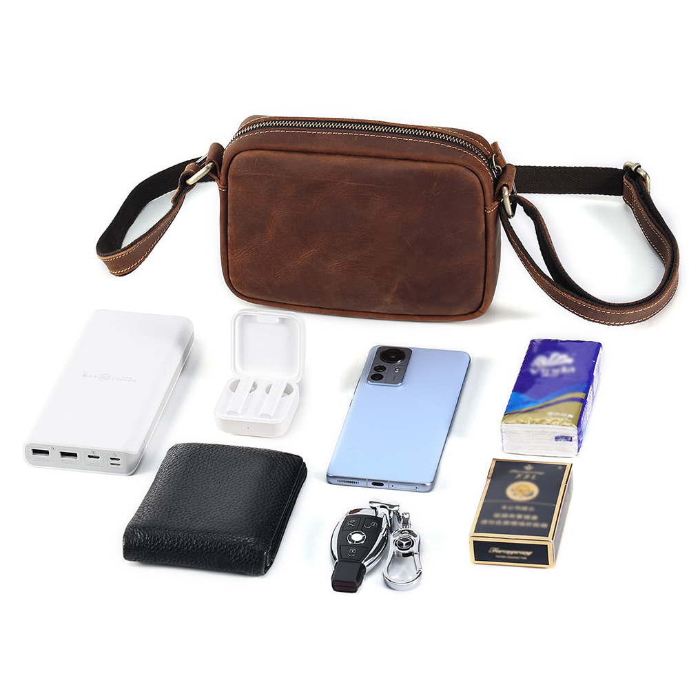Luxury Genuine Cowhide Messeng - Vintage Leatherwork 评论和价格