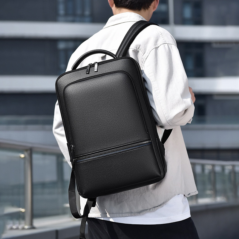PU Leather Men's Backpack USB  - Leather Work Bag 评论和价格