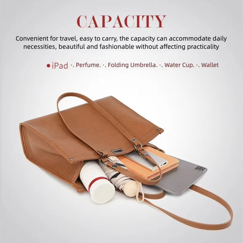 Women Large Capacity Tote Bag  - Vintage Leatherwork 评论和价格
