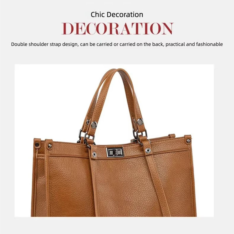 Women Large Capacity Tote Bag  - Vintage Leatherwork 评论和价格