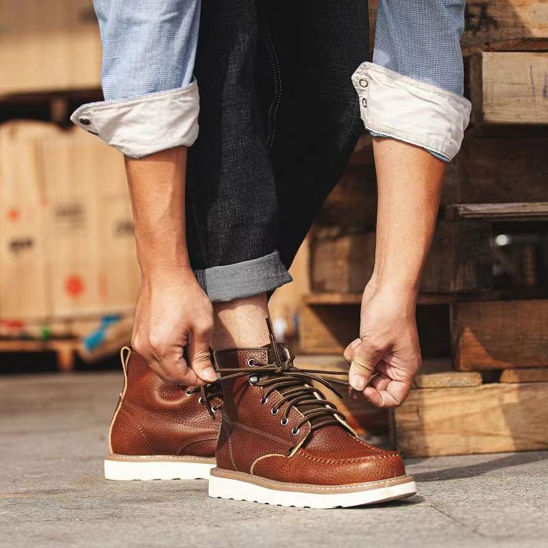 Men 875 Work Boots Genuine Cow - Vintage Leatherwork 评论和价格