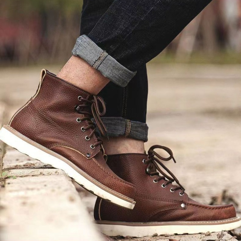 Men 875 Work Boots Genuine Cow - Vintage Leatherwork 评论和价格