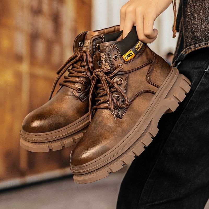 Vintage Men Platform Ankle Boo - Vintage Leatherwork 评论和价格
