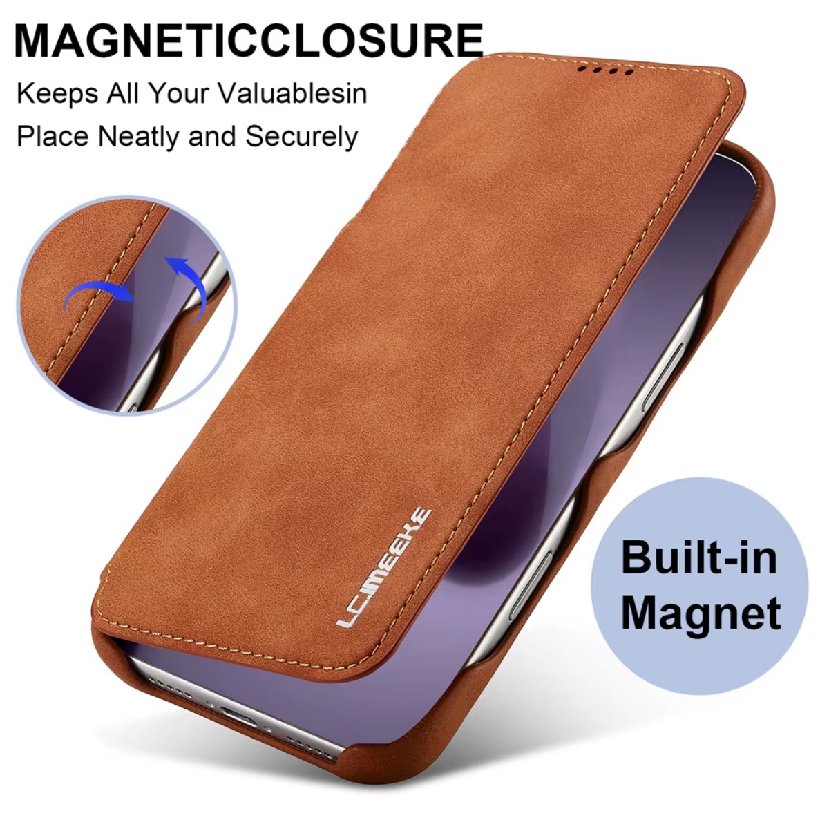 Leather Wallet Magnetic Flip C - Leather X 评论和价格