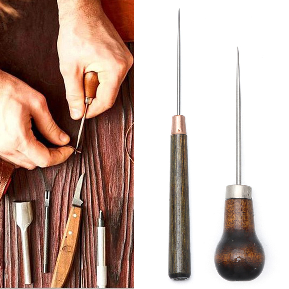 1PC Stitching Awl Wood Handle  - Leatherwork Needles 评论和价格