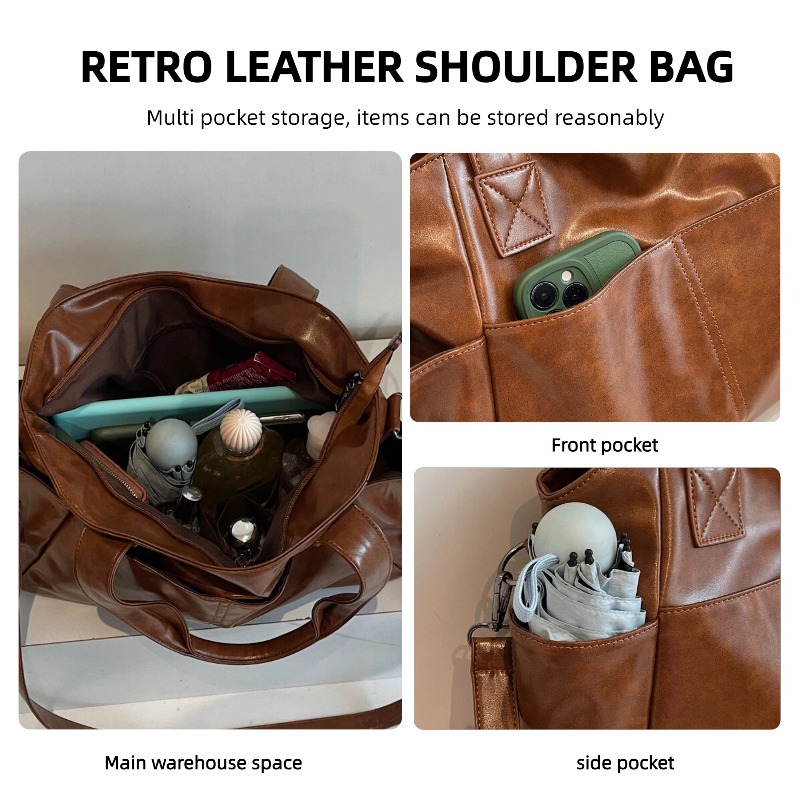 Women Retro Soft Leather Handb - Leather Work Handbags 评论和价格