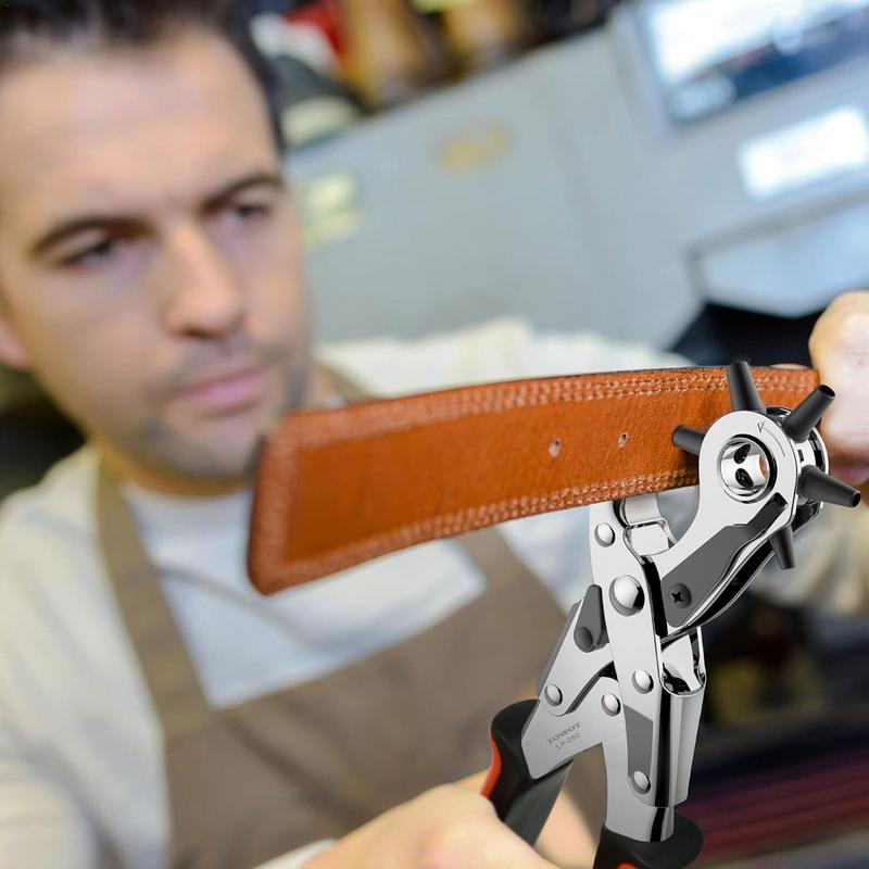 Leather Belt Hole Punch Plier  - Leather Punch Revolving 评论和价格