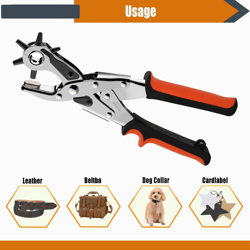 Leather Belt Hole Punch Plier  - Leather Punch Revolving 评论和价格