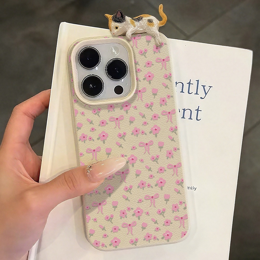 Cute Bow Flower With 3D Cute C - Leather X 评论和价格