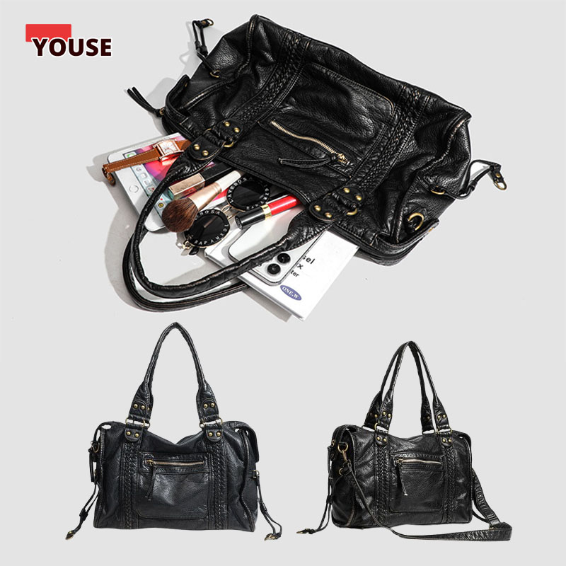 ​​Braided Trim Black Leather T - Leather Work Bag Women 评论和价格