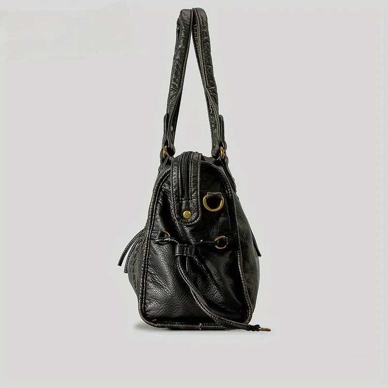 ​​Braided Trim Black Leather T - Leather Work Bag Women 评论和价格