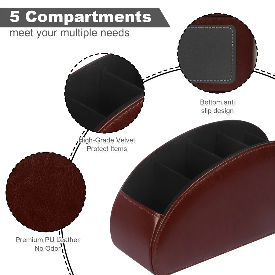 1Pc 5 Grid PU Leather Desktop  - Leatherwork Table 评论和价格