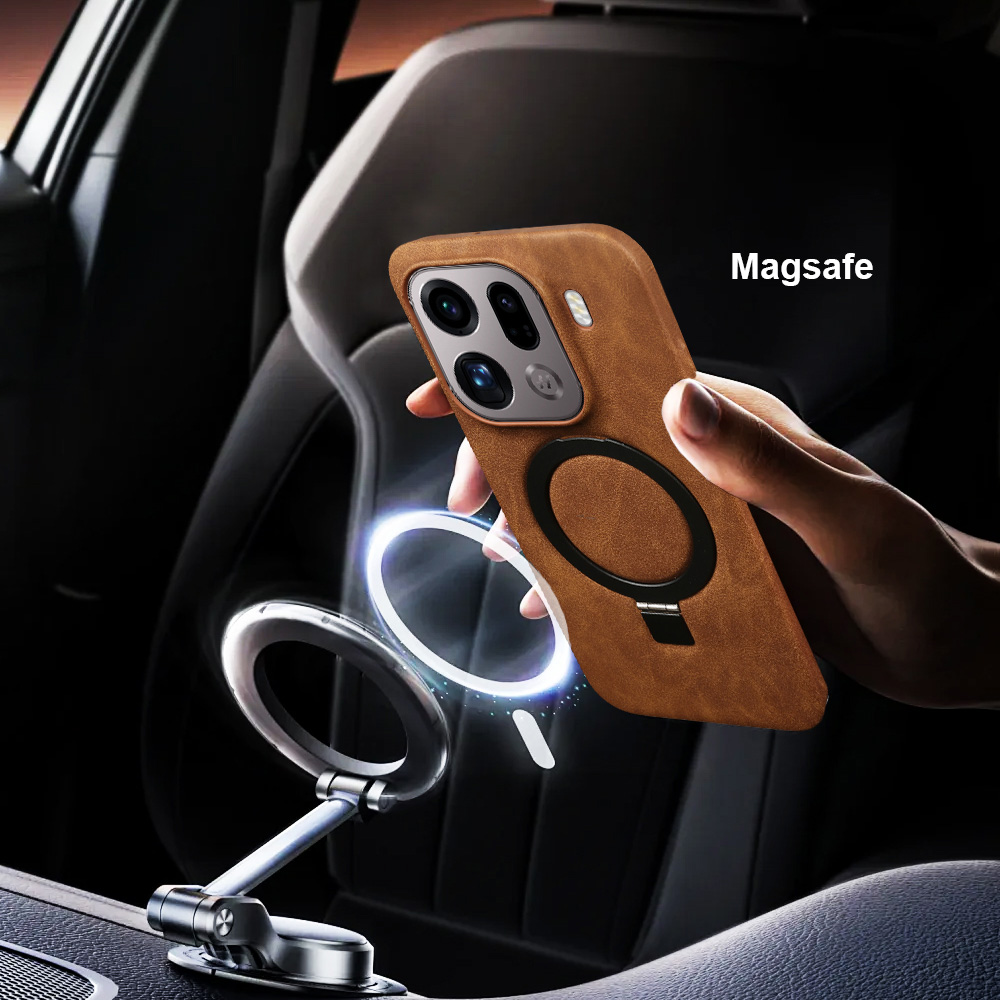 Foldable Magnetic Bracket Ring - Leather X 评论和价格