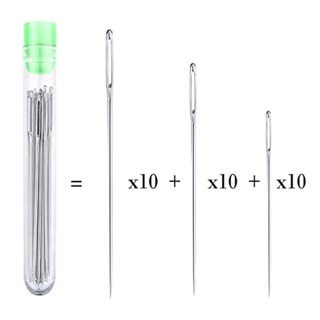 30pcs 5 Sizes Large Eye Sewing - Leatherwork Needles 评论和价格