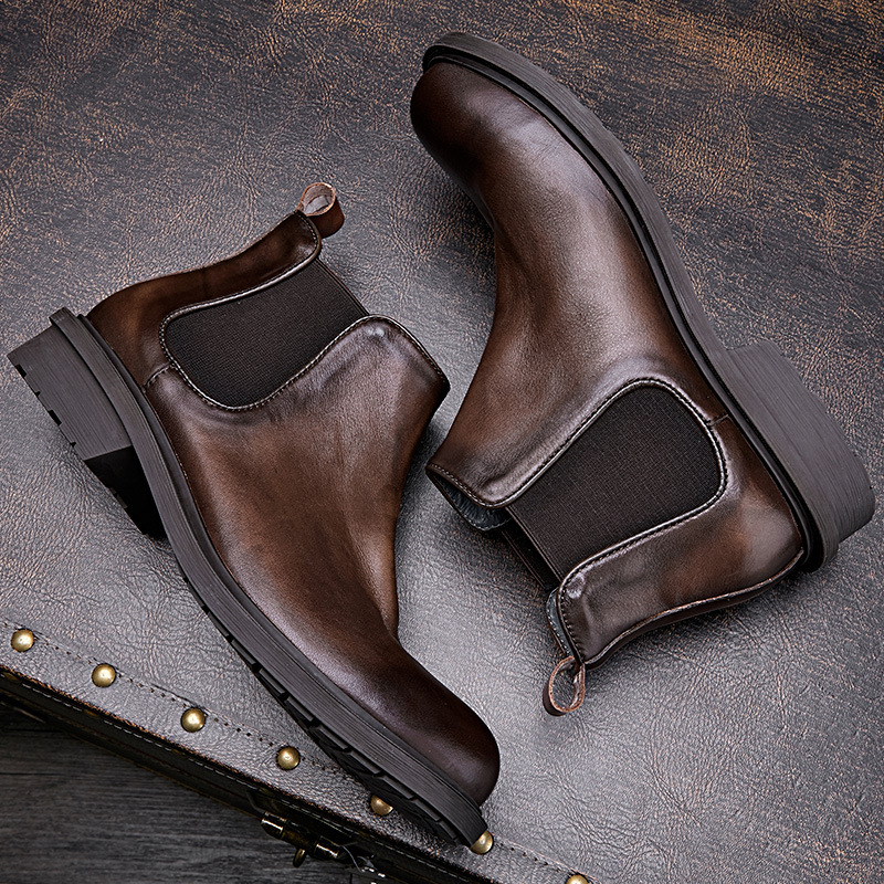 Men's Autumn Motorcycle Boots  - Vintage Leatherwork 评论和价格