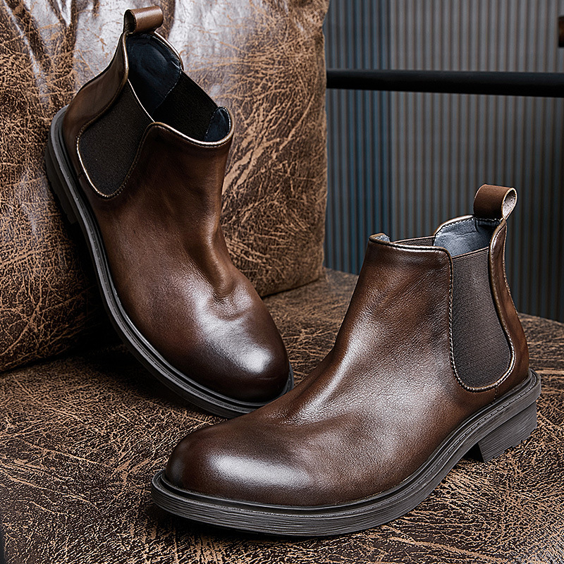 Men's Autumn Motorcycle Boots  - Vintage Leatherwork 评论和价格