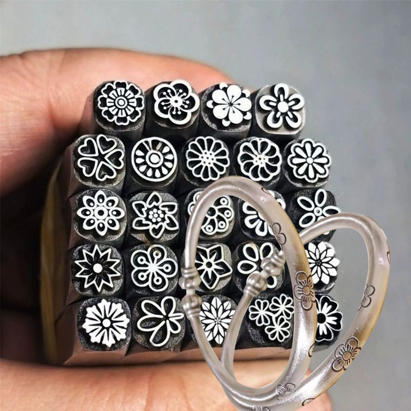 5/7mm Flower Pattern Metal Sta - Leatherwork Patterns 评论和价格