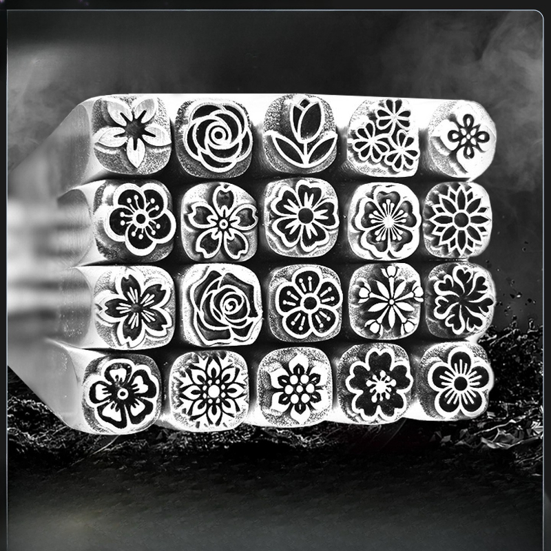 5/7mm Flower Pattern Metal Sta - Leatherwork Patterns 评论和价格