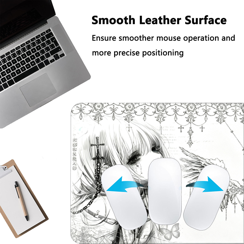 Leather Mousepad Black White A - Leatherwork Table 评论和价格